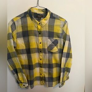 NATURAL REFLECTIONS BLUE AND YELLOW MEN’S CASUAL LONG SLEEVE SHIRT